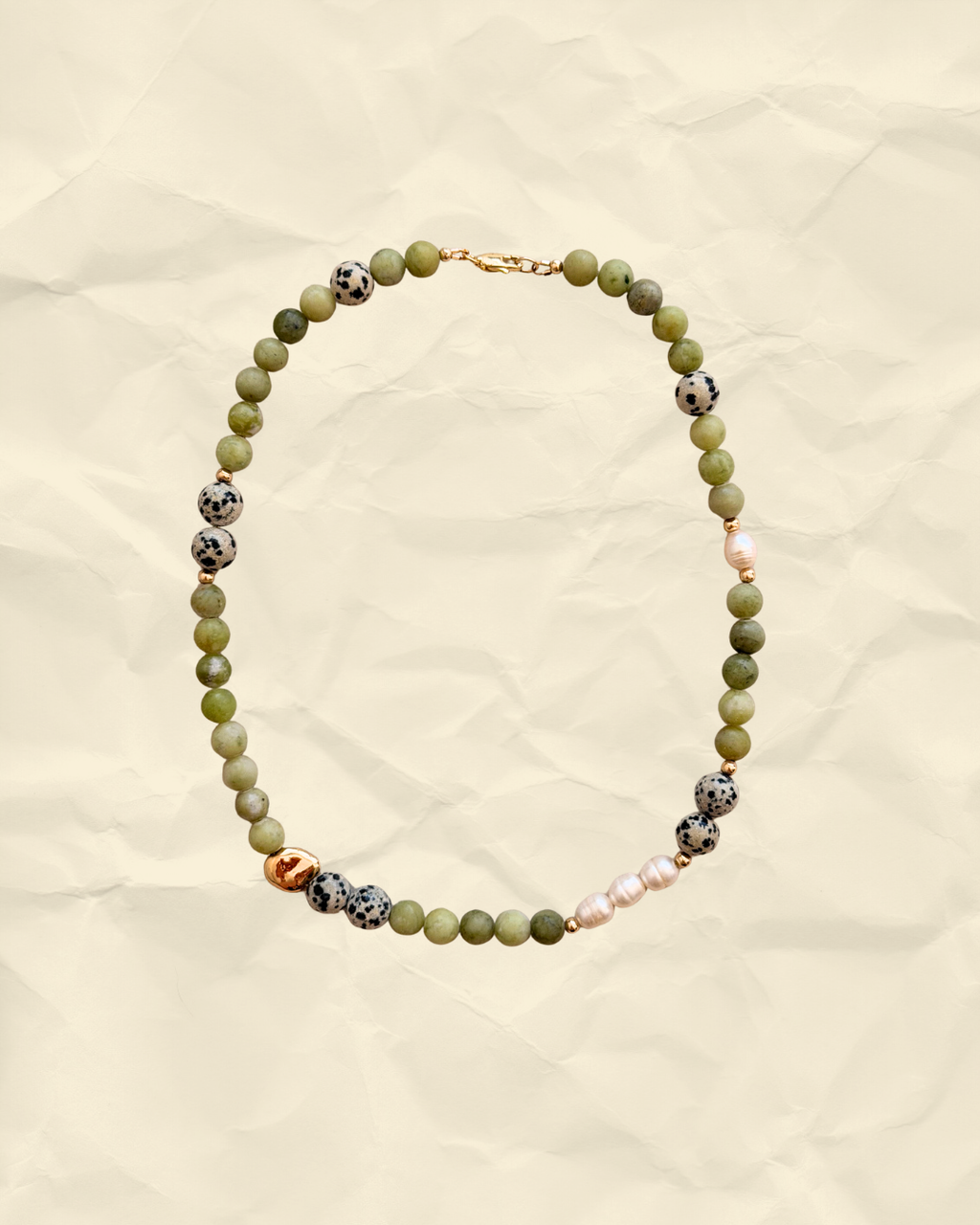 Terra Bloom – Earthy Pearl Bead Necklace