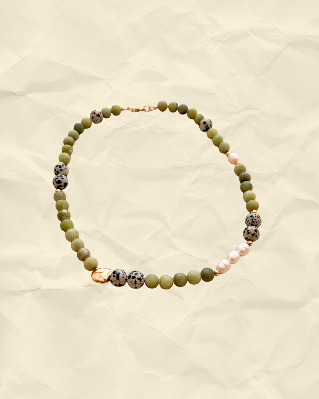 Terra Bloom – Earthy Pearl Bead Necklace