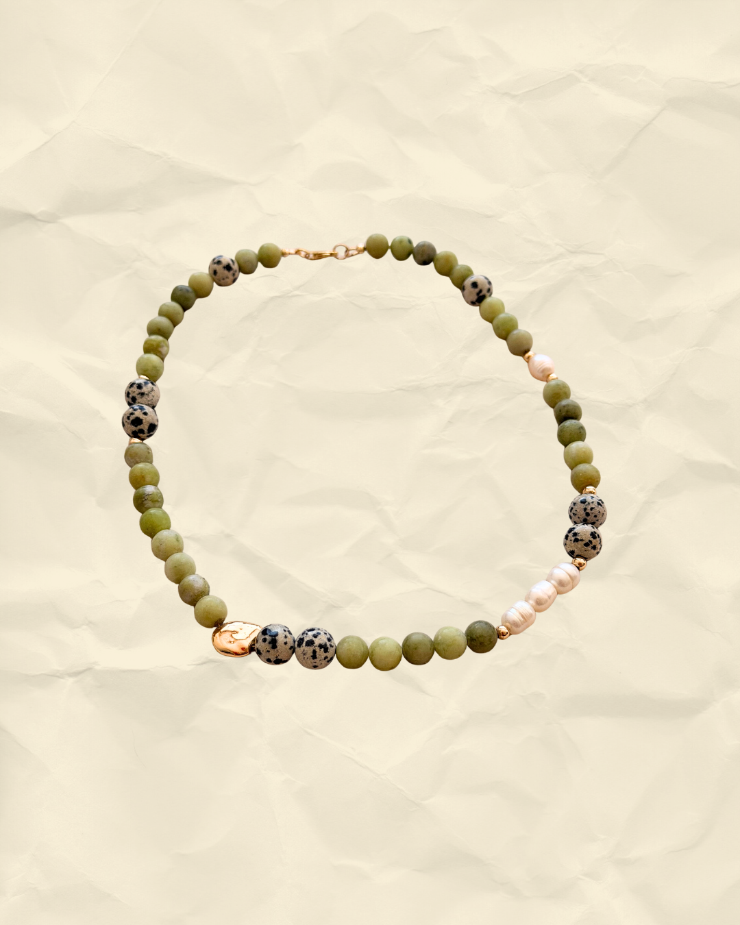 Terra Bloom – Earthy Pearl Bead Necklace