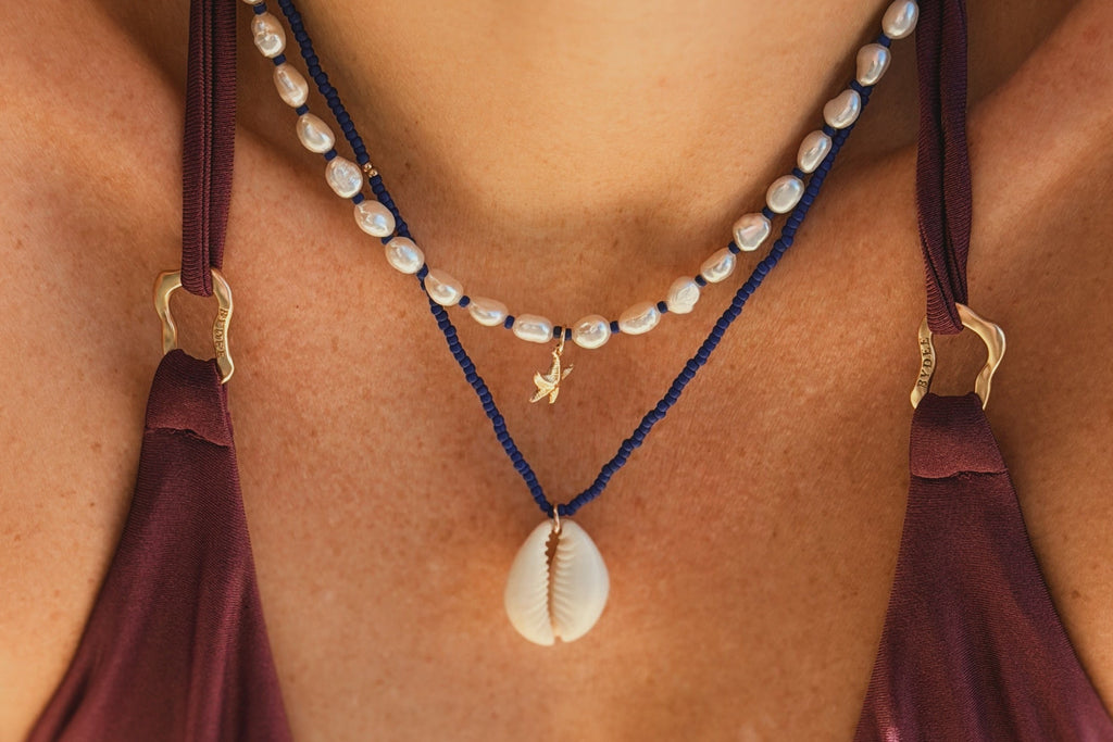 Starfall – Handmade Pearl and Toho Beach Necklace