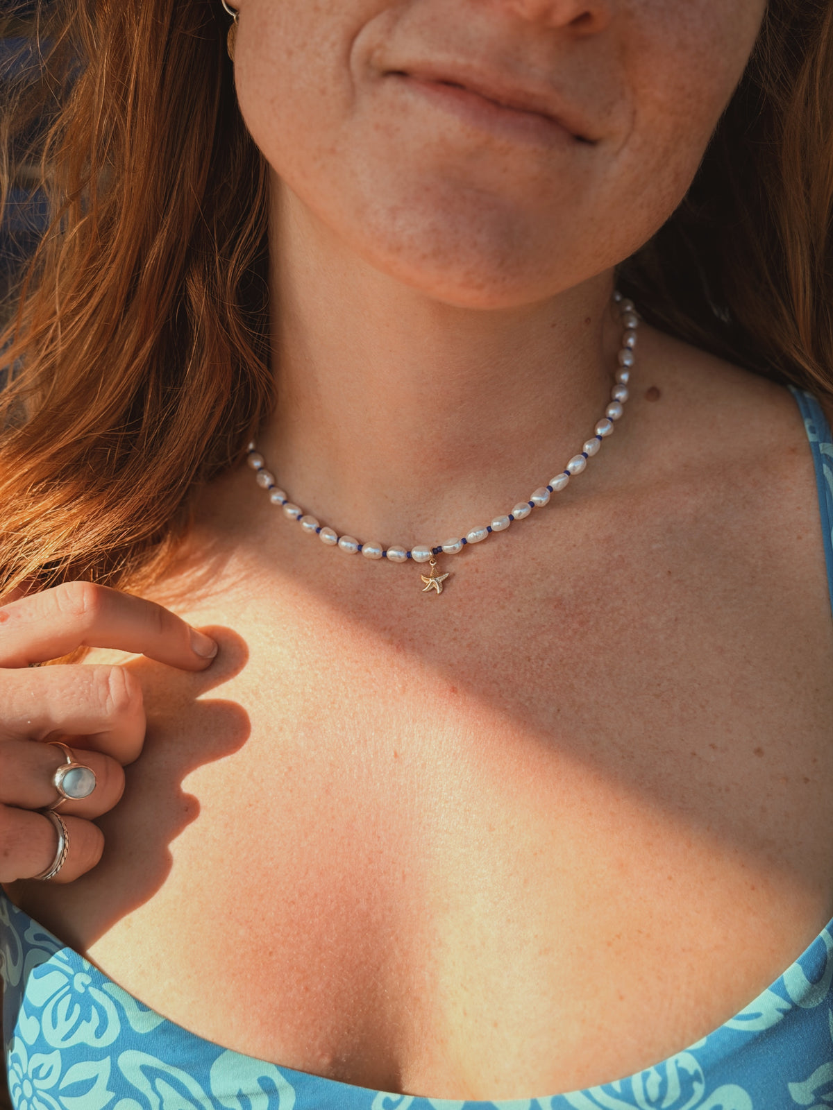 Starfall – Handmade Pearl and Toho Beach Necklace