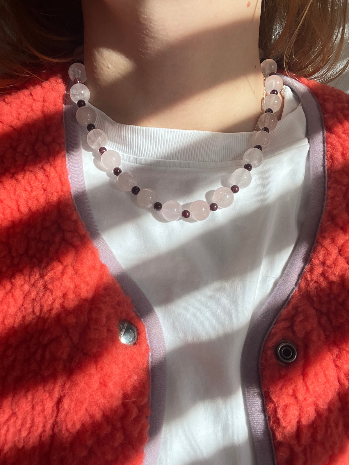 Sweetheart – Handmade Rose Quartz and Garnet Necklace