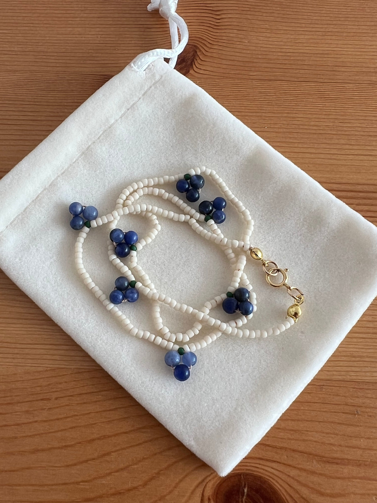 Blueberry Bunch – Handmade Toho and Sodalite Necklace