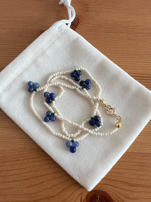 Blueberry Bunch – Handmade Toho and Sodalite Necklace