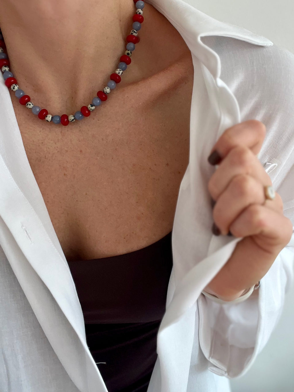 Three Stone – Natural Gemstone Statement Necklace