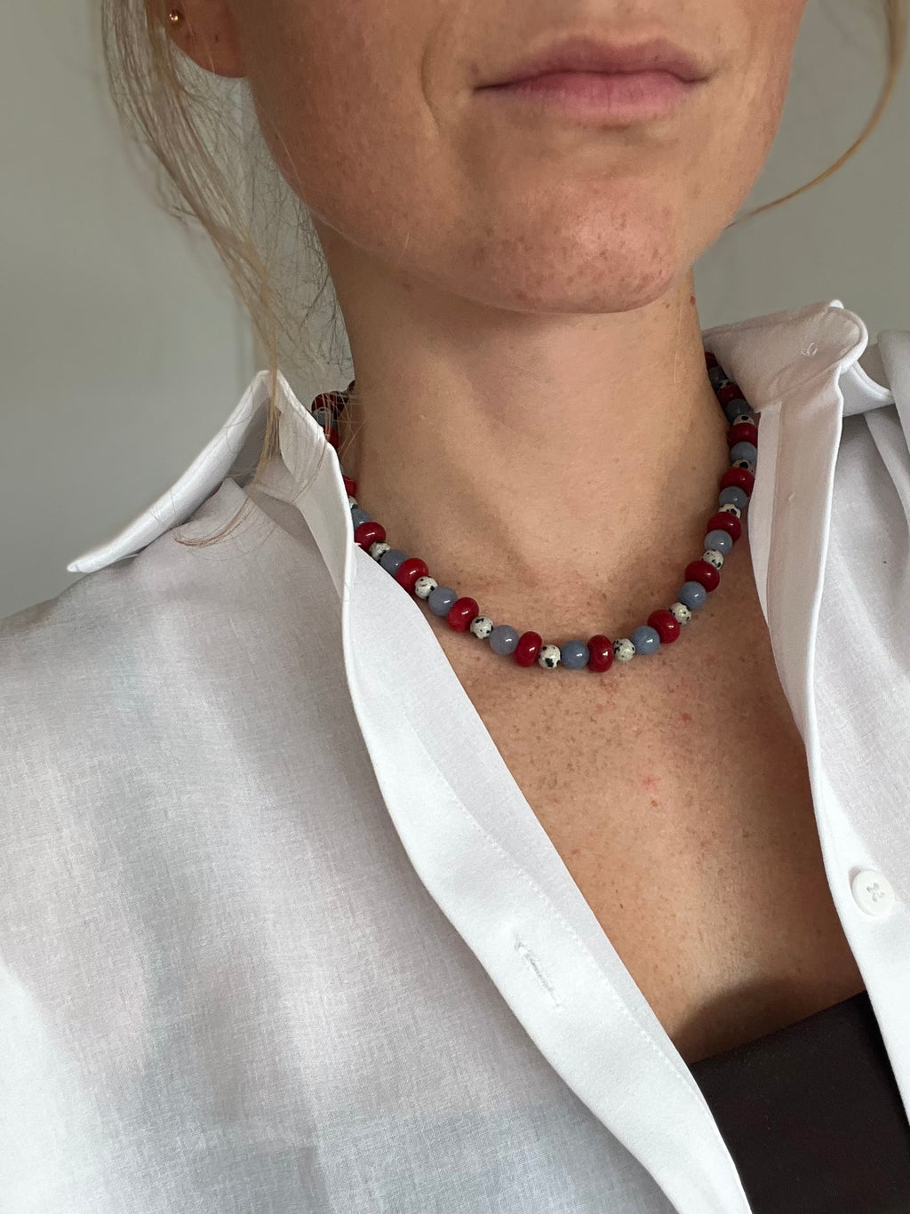 Three Stone – Natural Gemstone Statement Necklace