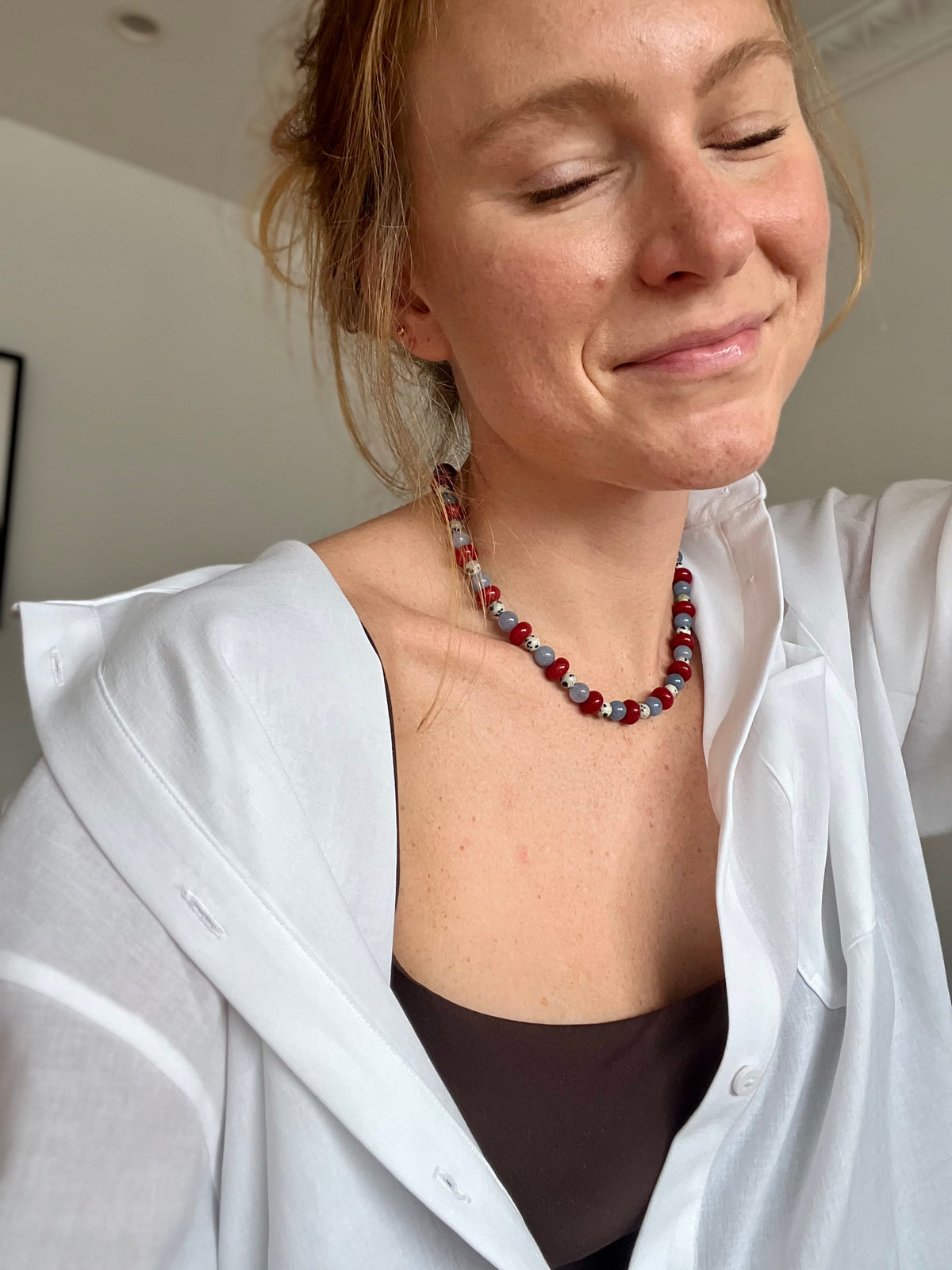 Three Stone – Natural Gemstone Statement Necklace