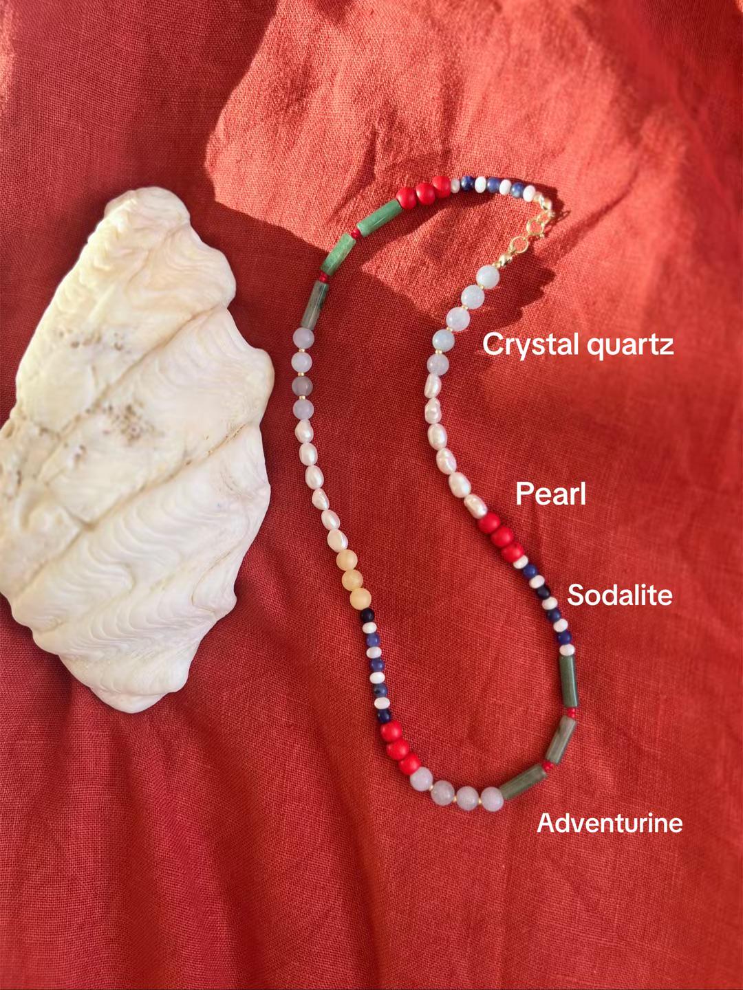 Sun Salt – Handmade Multi-Gemstone Beach Necklace