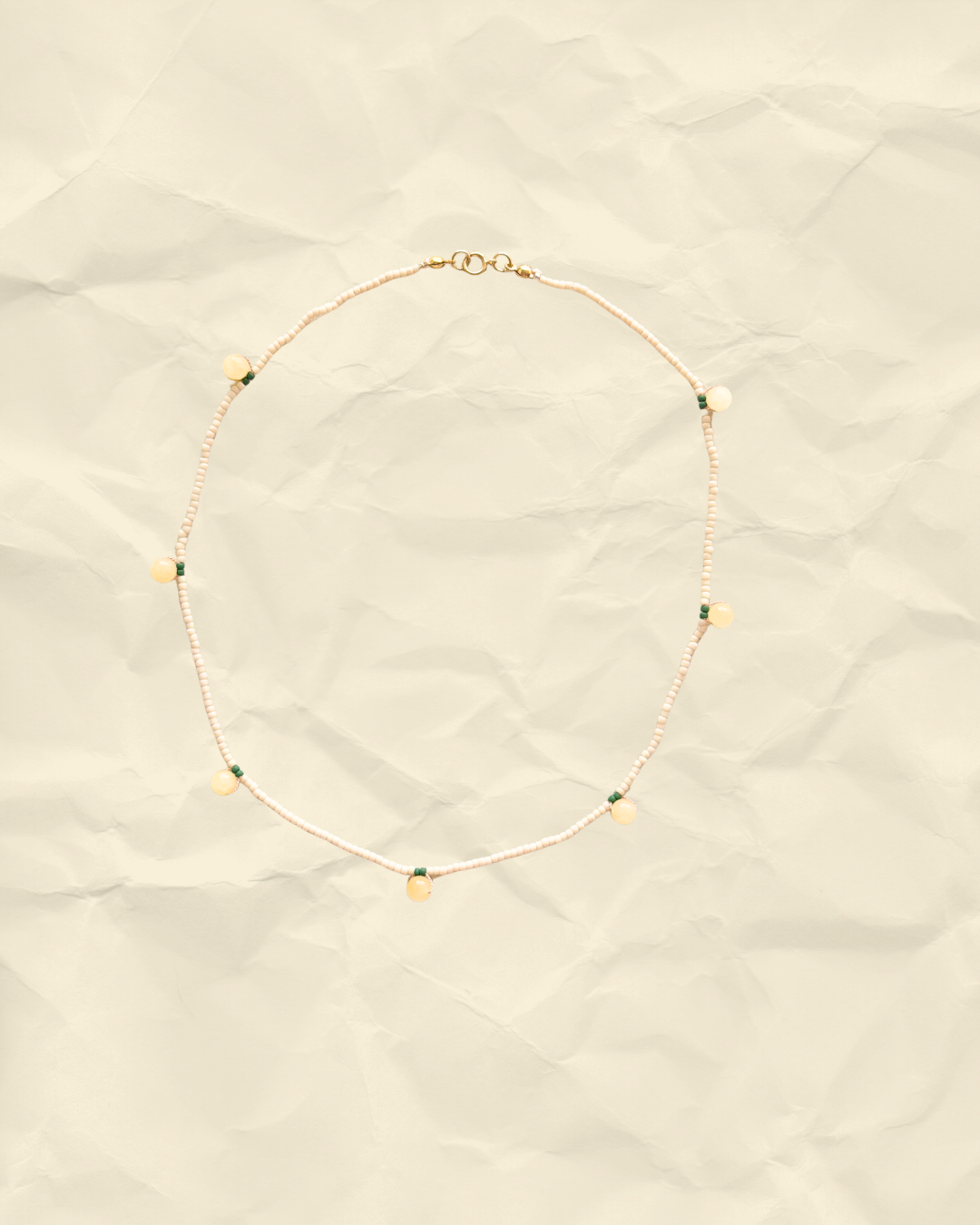 Lemon Drop – Handmade Toho and Honey Jade Necklace