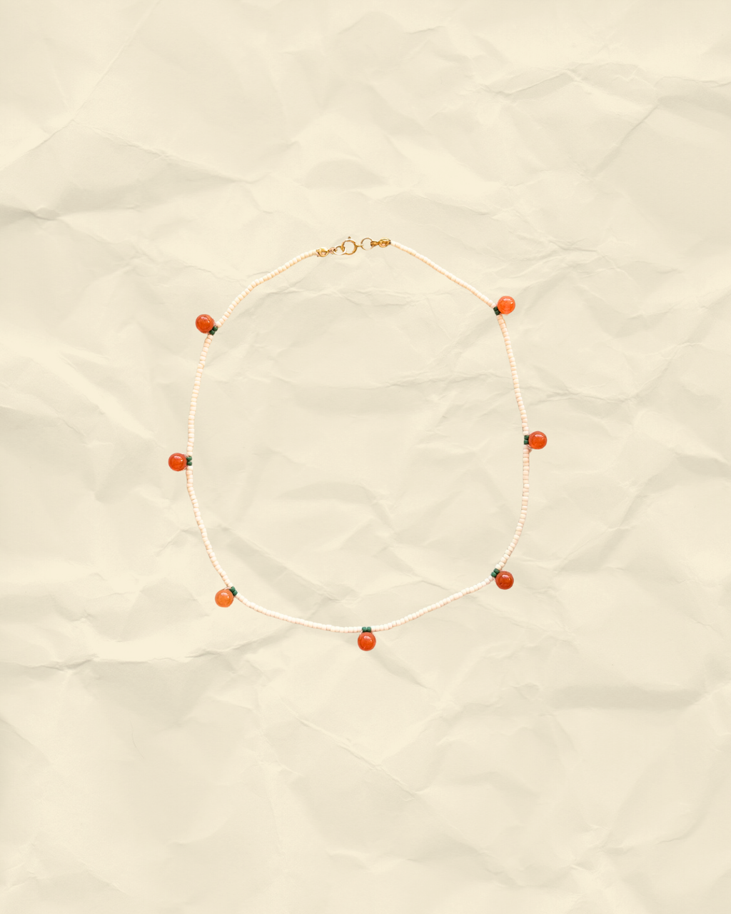 Tangerine Dream – Handmade Toho and Red Aventurine Necklace