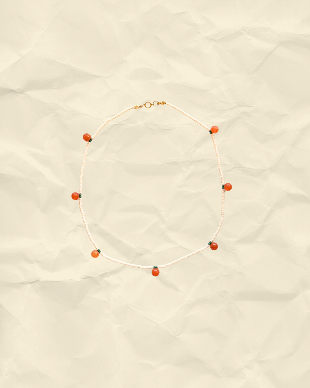 Tangerine Dream – Handmade Toho and Red Aventurine Necklace