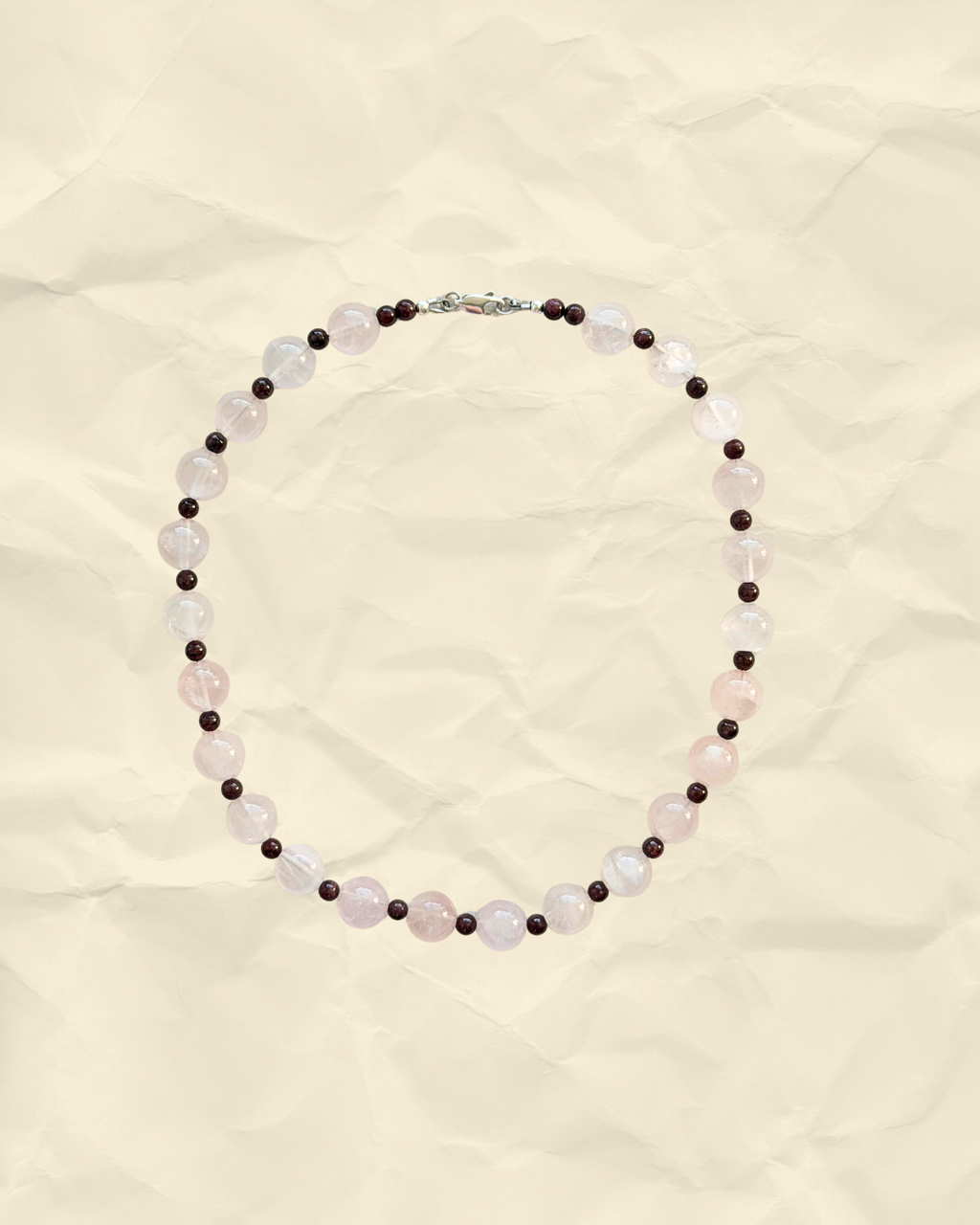 Sweetheart – Handmade Rose Quartz and Garnet Necklace