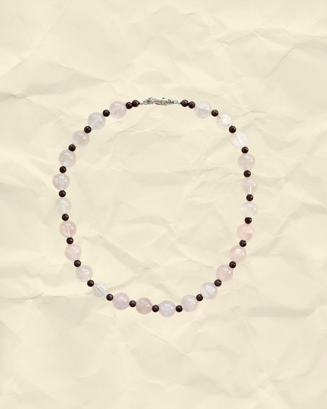 Sweetheart – Handmade Rose Quartz and Garnet Necklace